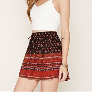 Floral Print Crepe Skirt